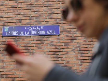 Calle de los caídos de la División Azul, en Madrid.