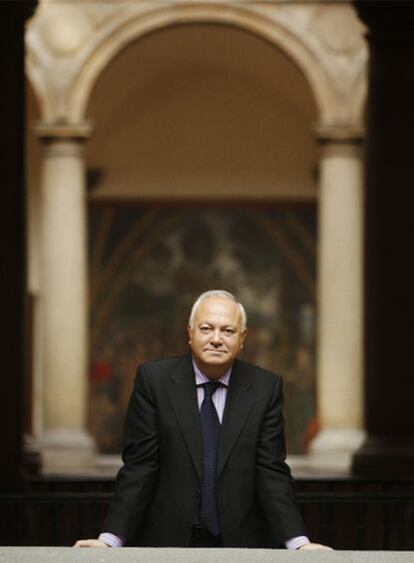 El ministro Moratinos, en el Palacio de Santa Cruz de Madrid.