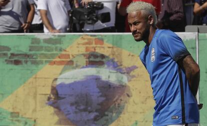 Neymar, durante un torneo de exhibición en Brasil.