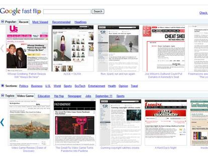 El nuevo Google Fast Flip acoge contenidos de diarios, revistas, agencia y cadenas de televisión.