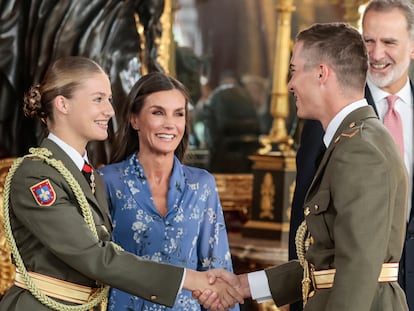 La princesa Leonor, durante la recepción en el Palacio Real el 12 de octubre.