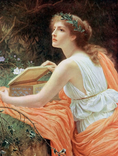 'La caja de Pandora', del pintor victoriano Charles Edward Perugini (1839-1918).