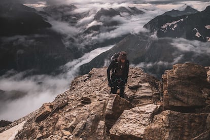 Kilian Jornet en las montañas suizas del Valais, en una imagen cedida por la agencia del alpinista.