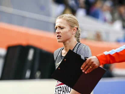 Stepanova, no campeonato europeu de atletismo, em Amsterdã.