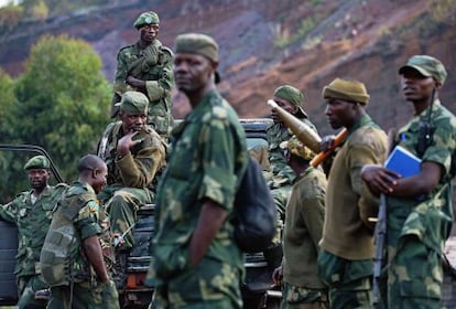 Soldados de Congo cerca de Kibati en septiembre. 