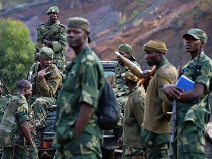 Soldados de Congo cerca de Kibati en septiembre. 