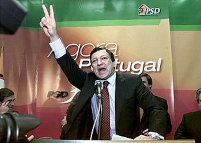 El líder socialdemócrata José Manuel Durao Barroso, tras ganar las elecciones municipales.