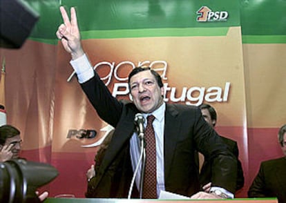 El líder socialdemócrata José Manuel Durao Barroso, tras ganar las elecciones municipales.