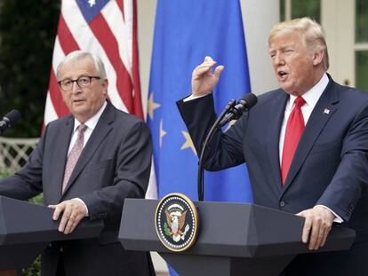Rueda de prensa de Jean-Claude Juncker y Donald Trump en la Casa Blanca.