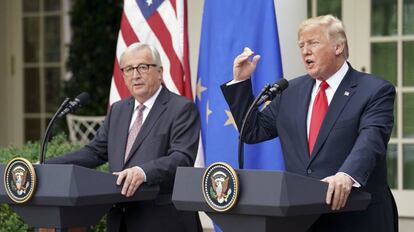 Rueda de prensa de Jean-Claude Juncker y Donald Trump en la Casa Blanca.