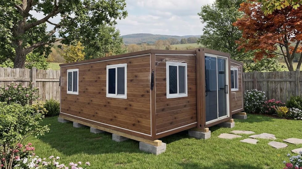 Casa prefabricada con estructura de acero galvanizado.