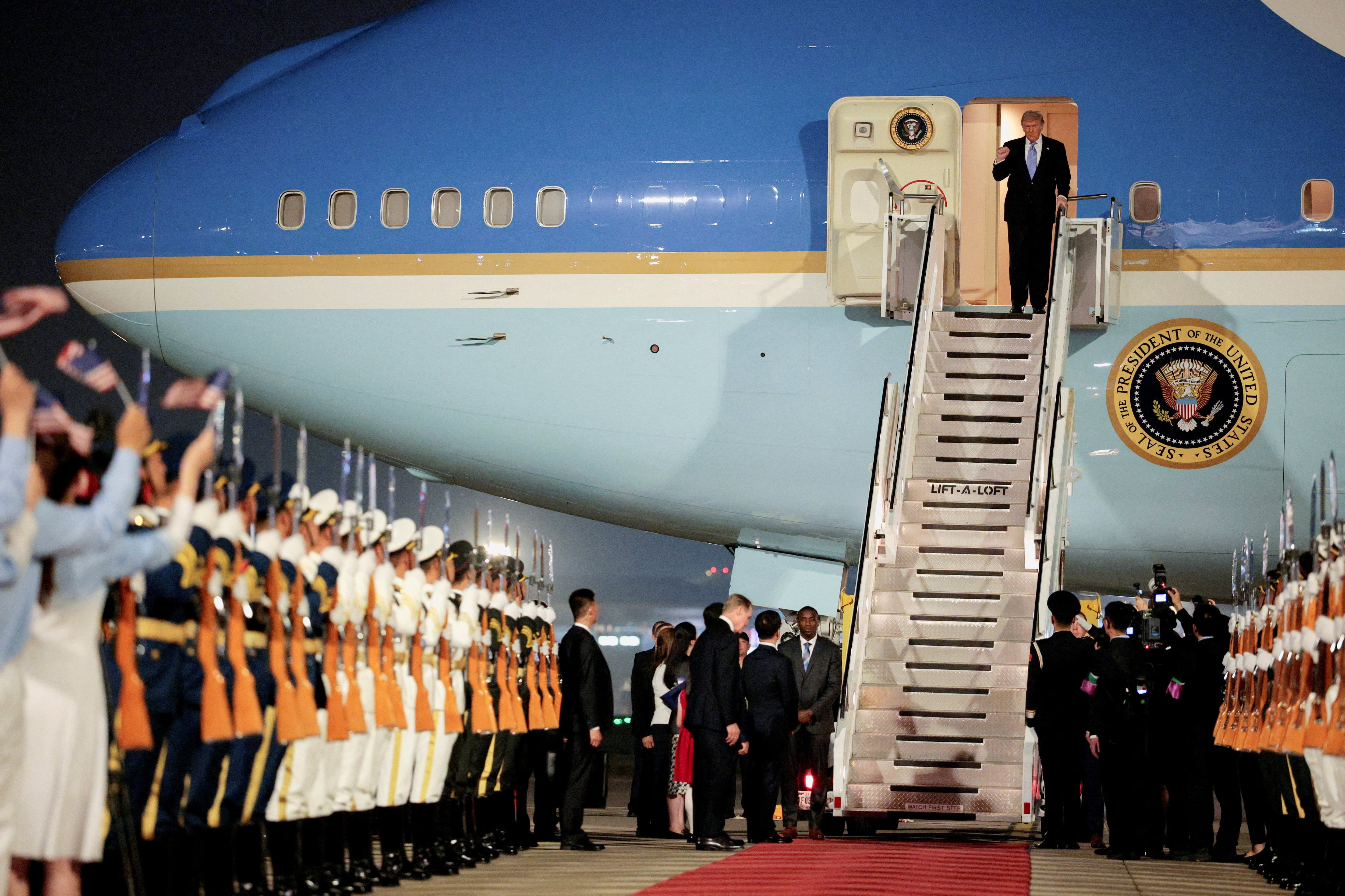 El viaje de Donald Trump a China para su encuentro con Xi Jinping, en imágenes