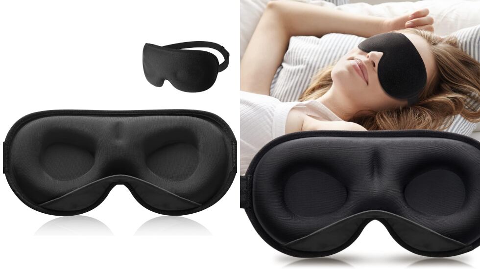 Antifaz para dormir con diseño 3D.