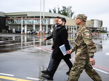 Gabriel Boric, a su llegada a la Araucanía, epicentro del conflicto entre el pueblo mapuche y el Estado chileno.