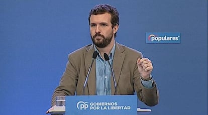 El presidente nacional del Partido Popular, Pablo Casado.