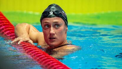 Mireia tras la preliminar de 1.500 en Gwangju.