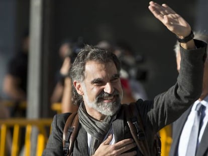 Jordi Cuixart, presidente de Omnium Cultural, a su llegada a la Audiencia Nacional.