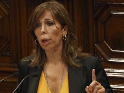 Alicia Sánchez Camacho, durante su intervención ante el pleno del Parlament.