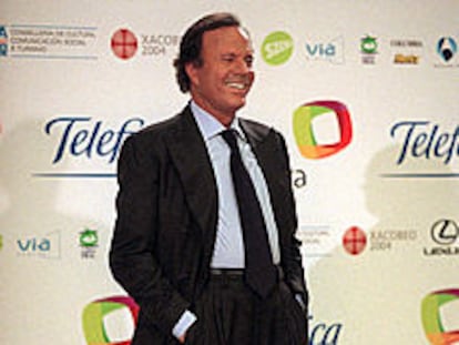 Julio Iglesias, ayer en Madrid.