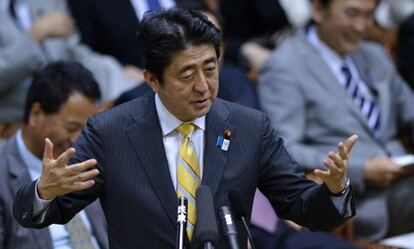 El primer ministro japonés, Shinzo Abe, en el Parlamento.