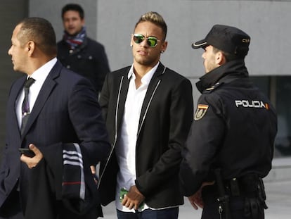 Neymar, a l'Audiència Nacional de Madrid.