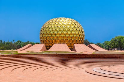 Auroville, la Ciudad del Amanecer en Puduchery, en el Estado de Tamil Nadu, en el sudeste de la India.