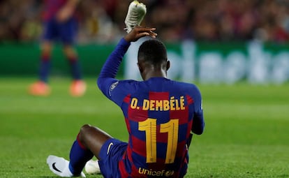 Dembélé se saca las botas tras la lesión.