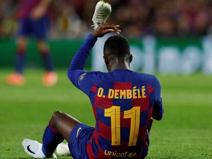 Dembélé se saca las botas tras la lesión.