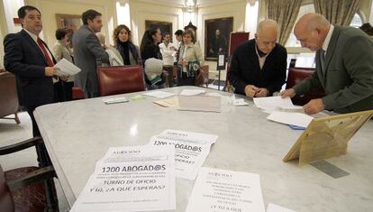 Encierro de abogados de oficio en octubre de 2012.