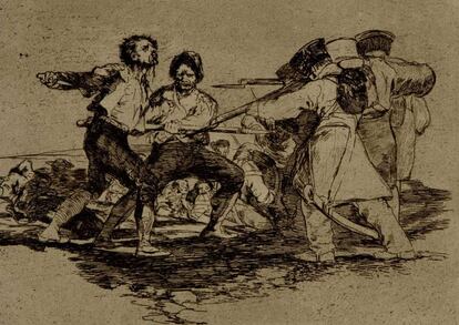 Grabado de la serie 'Los desastres de la guerra', de Francisco de Goya, 1863.