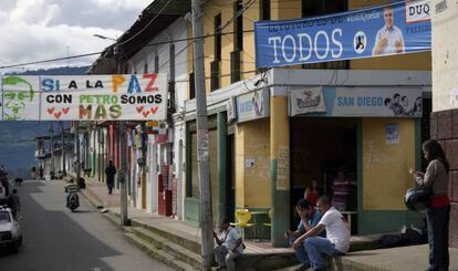 Una calle de Icononzo, Tolima, durante las pasadas elecciones presidenciales.