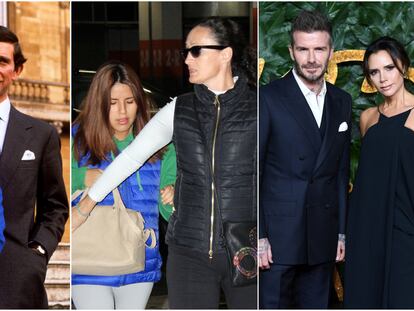 From left to right: Jason Sudeikis and Olivia Wilde; Diana and Charles; Isa Pantoja and Dulce Delapiedra; David and Victoria Beckham.