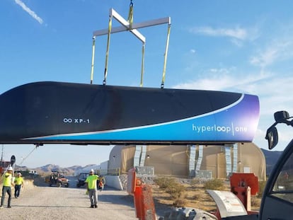 Prototype of the Hyperloop at a test site in Nevada.