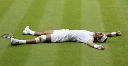 Del Potro celebra la victoria.