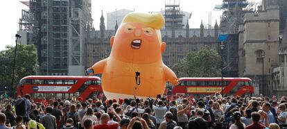 Manifestantes contra la visita de Donald Trump a Reino Unido el 13 de julio de 2018.