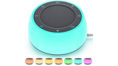 Máquina de ruido blanco para dormir y calmar a bebés con 16 sonidos y luz nocturna de 7 colores