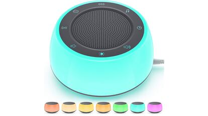 Máquina de ruido blanco para dormir y calmar a bebés con 16 sonidos y luz nocturna de 7 colores