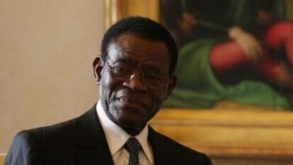 Obiang en una reunión con el Papa en octubre.