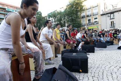 Cajones en la Plaza de Agustín Lara con motivo de la celebración del Día de la Música.