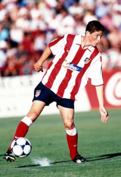 Fernando Torres, en la pretemporada del Atlético Madrid, en 2002.