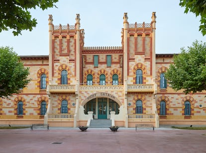 La fachada del 1881 Hotel Balneario Vichy Catalán, en Caldes de Malavella.