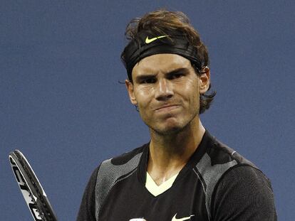 Nadal, tras ganarle un punto a Verdasco.