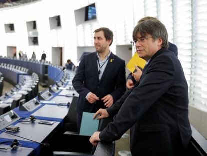 Carles Puigdemont en el Parlamento Europeo, en Estrasburgo, la semana pasada.