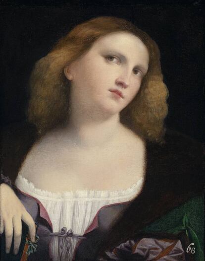 Palma el Viejo (Jacopo Negretti). 'Retrato de una joven', 1513-1514.