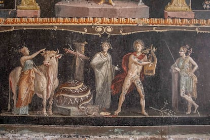 Pintura mural de la casa de los Vettii, en Pompeya.