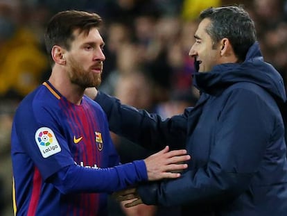 Messi y Valverde tras la eliminatoria copera ante el Celta.