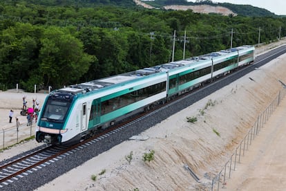 El Tren Maya durante un recorrido de prueba, el 1 de septiembre.