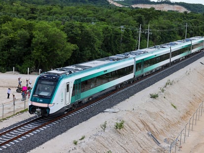 El Tren Maya durante un recorrido de prueba, el 1 de septiembre.