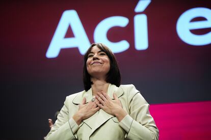 La secretaria general del PSPV-PSOE y ministra de Ciencia, Innovacin y Universidades, Diana Morant, durante la clausura del congreso del PSPV-PSOE.