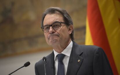 Artur Mas, en la compareixença d'avui.